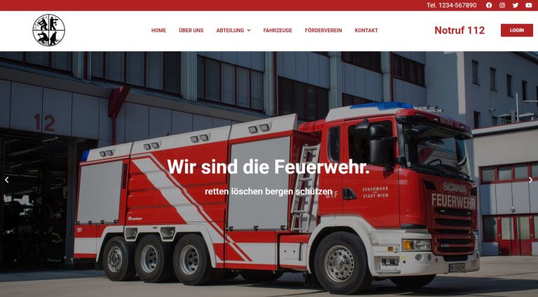 Website Feuerwehrdemo 1 responsive