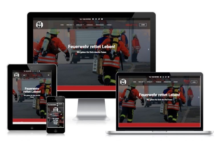 Website Feuerwehrdemo 4 responsive